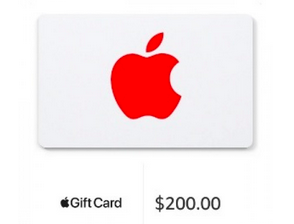 Apple Gift Card $200 Balance