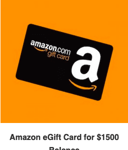 Amazon eGift Card for 1500usd Balance
