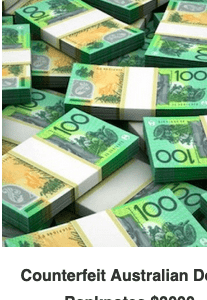 Counterfeit 3000 Australian dollar banknote