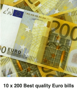 10 x 200 Best Quality Euro Bills
