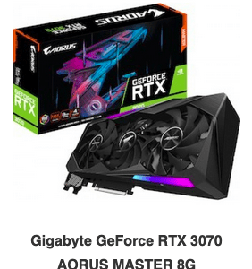 Gigabyte GeForce RTX 3070 AORUS MASTER 8G