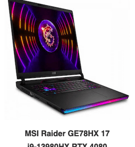 MSI Raider GE78HX 17 i9-13980HX RTX 4080