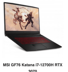 MSI GF76 Katana i7-12700H RTX 3070